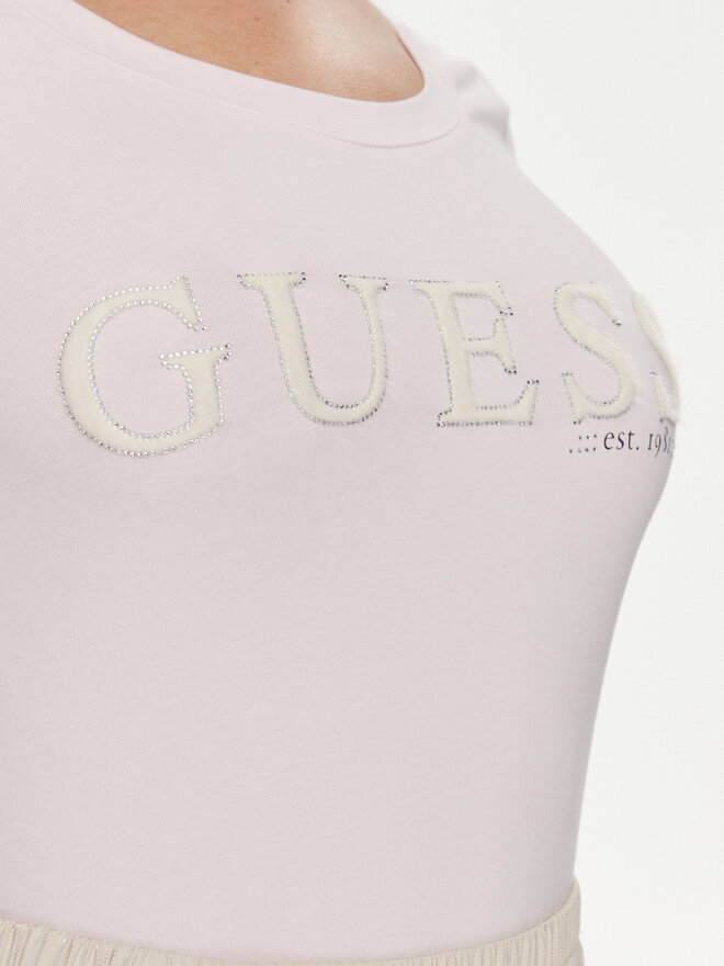 Guess Guess Camiseta Pony Hair W4RI45 J1314 Rosa Slim Fit