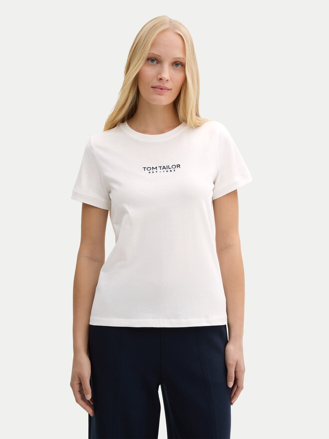 Tom Tailor Tom Tailor Marškinėliai 1045543 Balta Regular Fit