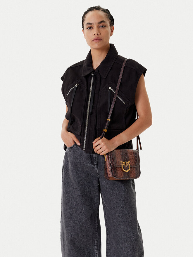 PINKO Kabelka PINKO Love Box Bag Fl Mini PE 25 PLTT 104297 A2CH Hnědá
