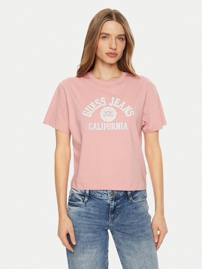 Guess Jeans Guess Jeans Camiseta W5RI43 K8HM0 Rosa Regular Fit