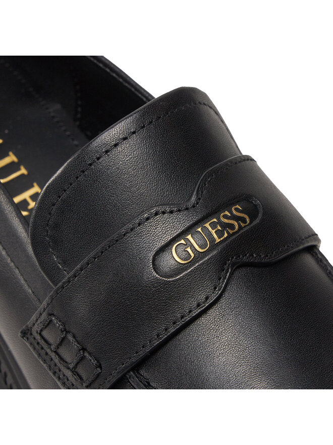 Guess Loafersy Guess Finda FLTFIN LEA14 Czarny