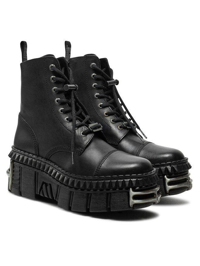 NEW ROCK Schnürstiefel NEW ROCK M-WALL083CCT-S9 Schwarz