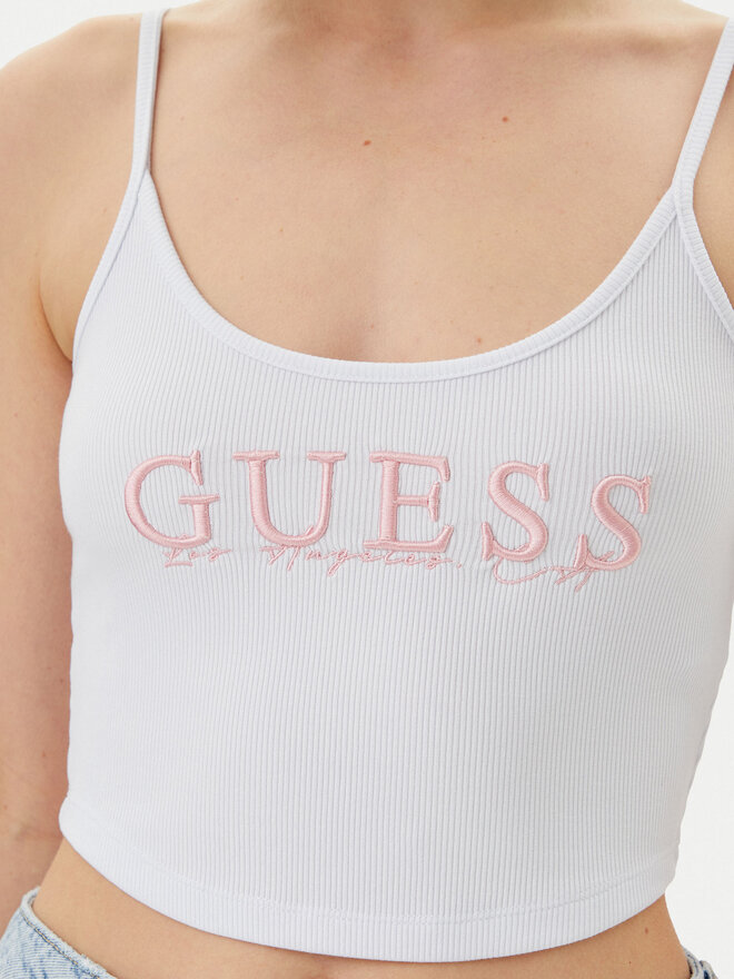 Guess Guess Τοπ V5GP16 K8RT2 Λευκό Regular Fit