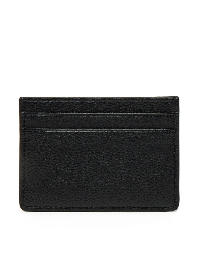 BOSS Pouzdro na kreditní karty BOSS Grained faux-leather card holder with signature details 50536513 Černá