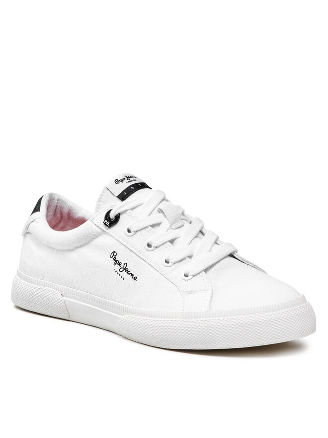 Pepe Jeans Sneakers aus Stoff Pepe Jeans Kenton Basic Woman PLS30990 Weiß