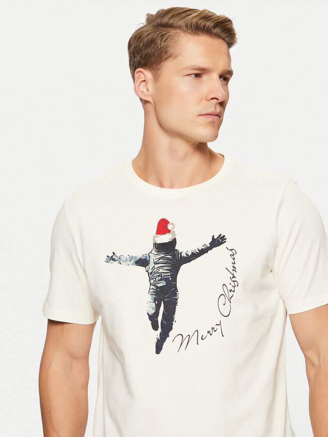 Blend Blend Camiseta 20717591 Écru Regular Fit