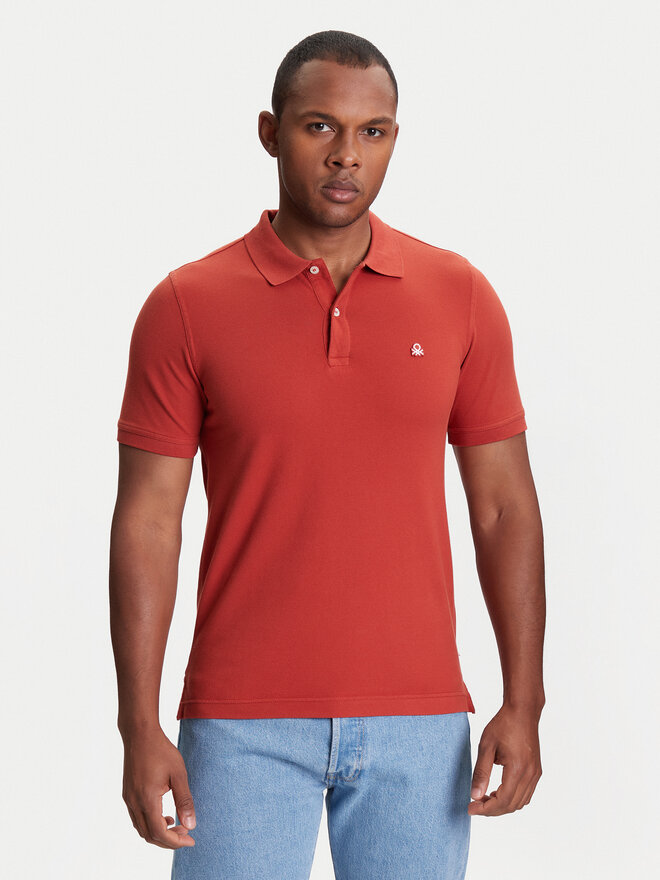 United Colors Of Benetton United Colors Of Benetton Poloshirt 3WG9U301Z Rot Slim Fit