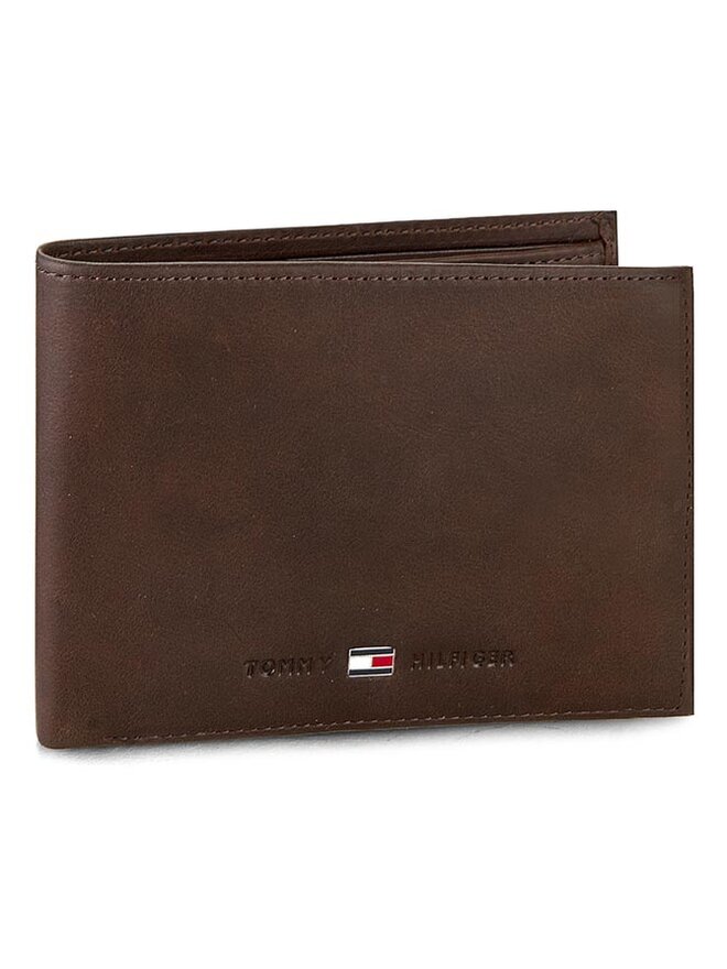 Tommy Hilfiger Liels vīriešu maks Tommy Hilfiger Johnson Cc And Coin Pocket AM0AM00659 Brūns