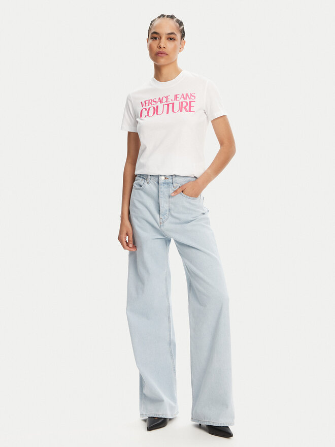 Versace Jeans Couture Versace Jeans Couture Camiseta 78HAHE05 Blanco Regular Fit