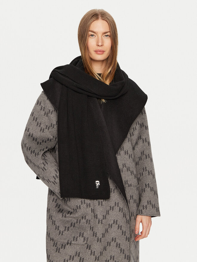 KARL LAGERFELD Зимен шал KARL LAGERFELD 246W3306 Черен