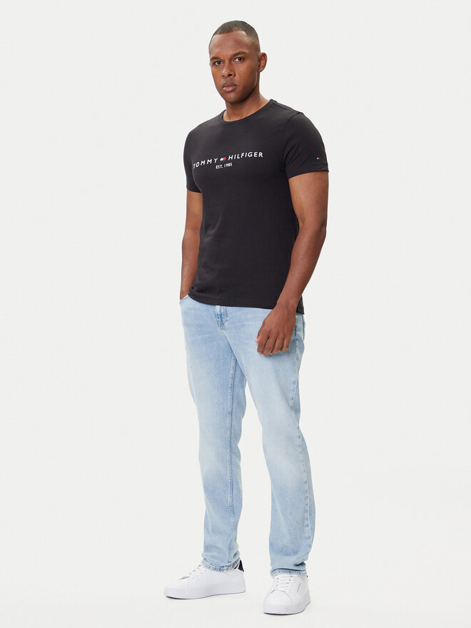 Tommy Hilfiger Tommy Hilfiger T-Shirt Core Logo Tee MW0MW11465 Schwarz Slim Fit