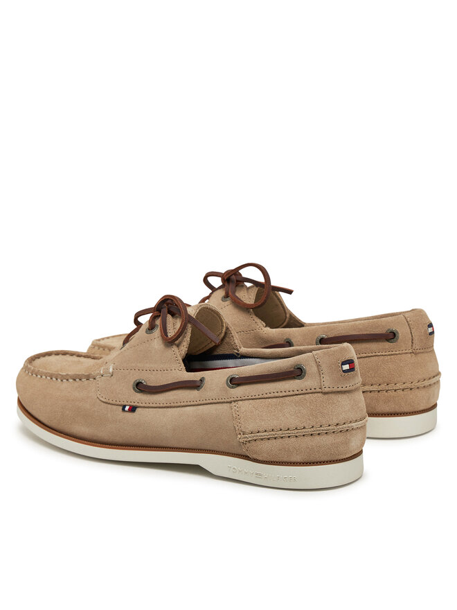 Tommy Hilfiger Pusbačiai Tommy Hilfiger Th Boat Shoe Core Suede FM0FM05387 Smėlio