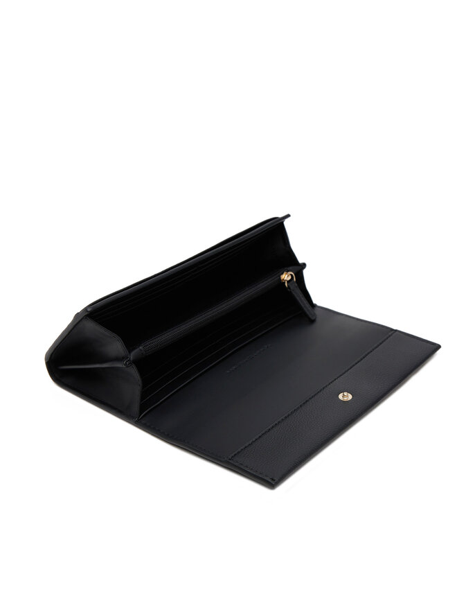 Tommy Hilfiger Liels sieviešu maks Tommy Hilfiger Th Legacy Flap Lrg Wallet AW0AW17267 Melns