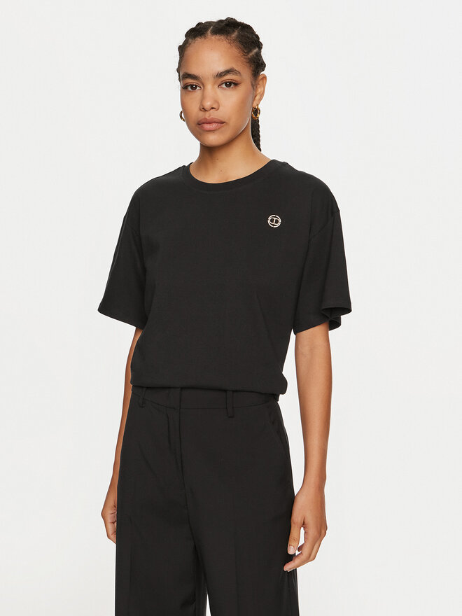 TWINSET TWINSET T-Shirt 242TP2521 Μαύρο Loose Fit