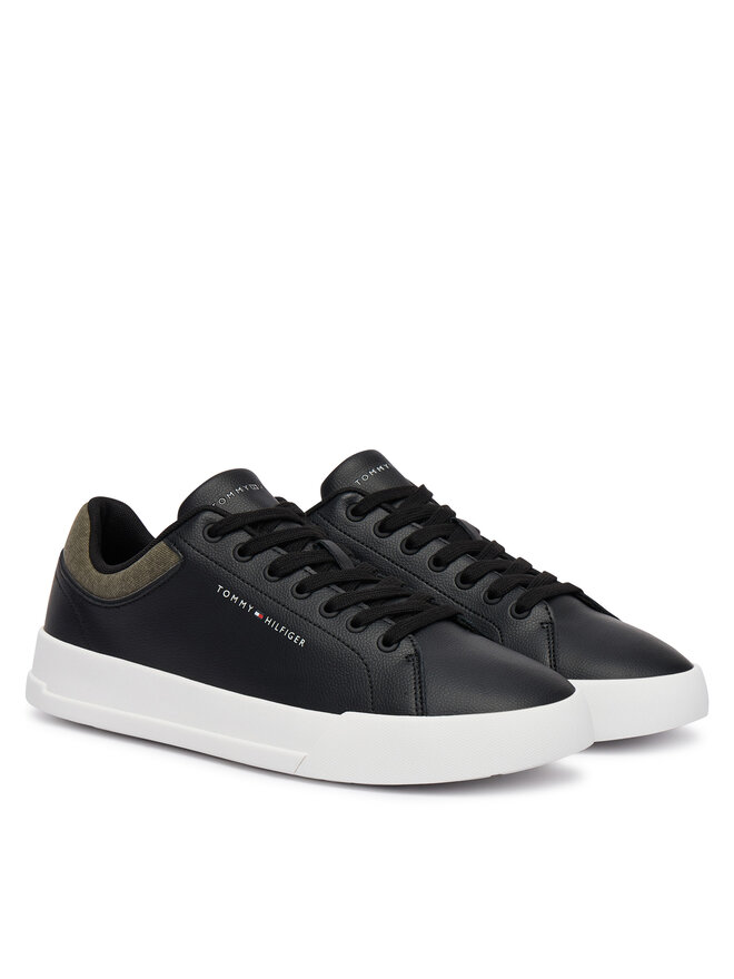 Tommy Hilfiger Sneakers Tommy Hilfiger Th Court Core Lth Mix Collar FM0FM05970 Schwarz