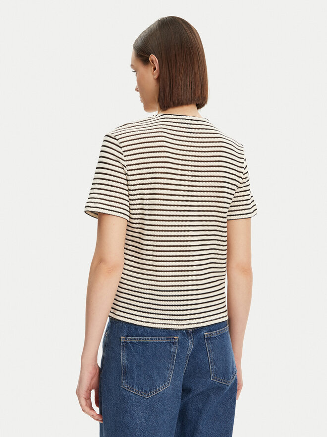 Pieces Pieces Camiseta Manilla 17155073 Écru Loose Fit