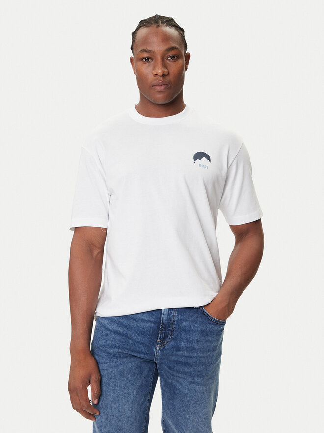 BOSS BOSS Camiseta Te_Move 50547087 Blanco Relaxed Fit