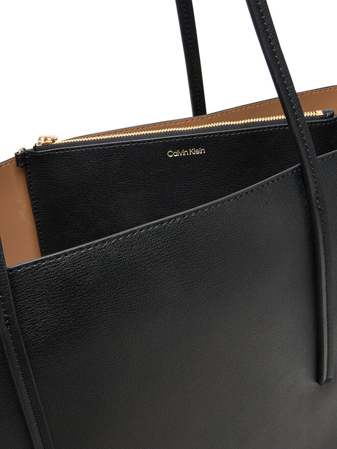 Calvin Klein Τσάντα Calvin Klein Foil Logo Tote W/Pouch LV04F3274G Μαύρο