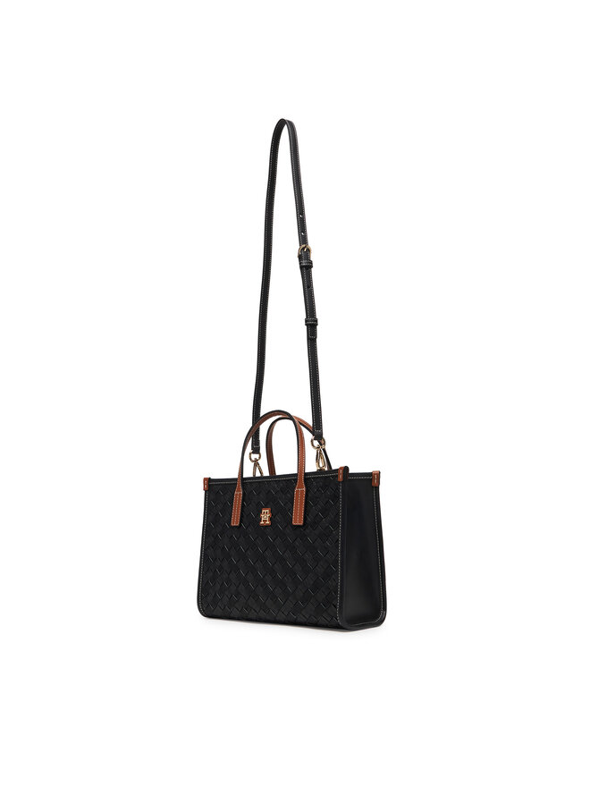 Tommy Hilfiger Handtasche Tommy Hilfiger Th City Mini Tote AW0AW18393 Schwarz