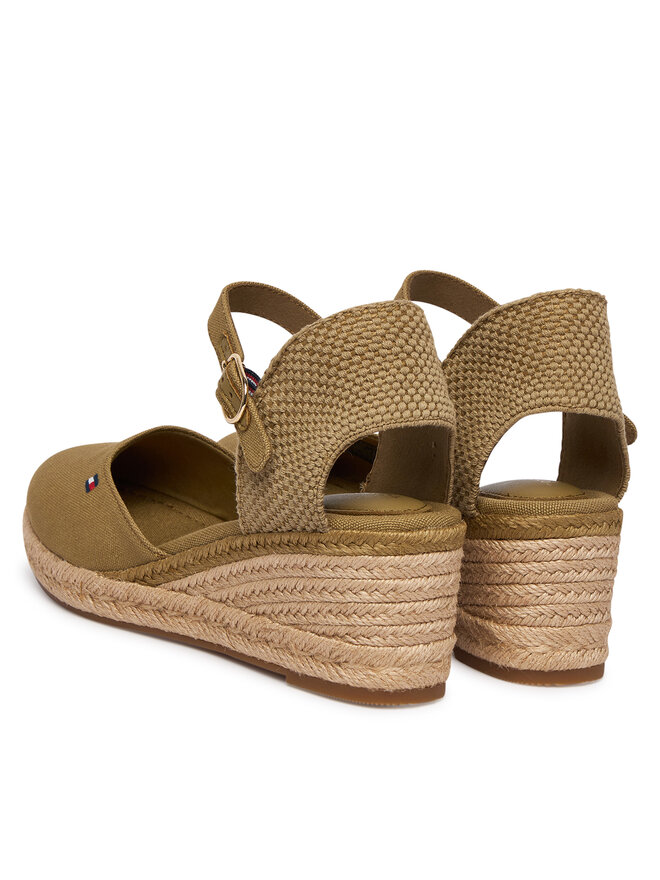 Tommy Hilfiger Espadrilles Tommy Hilfiger Mid Wedge Espad Closed Toe FW0FW09233 Braun