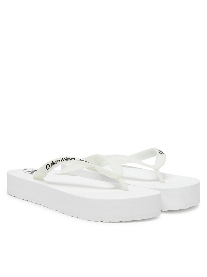 Calvin Klein Jeans Zehentrenner Calvin Klein Jeans Beach Sandal Flatform Tpu YW0YW01830 Weiß