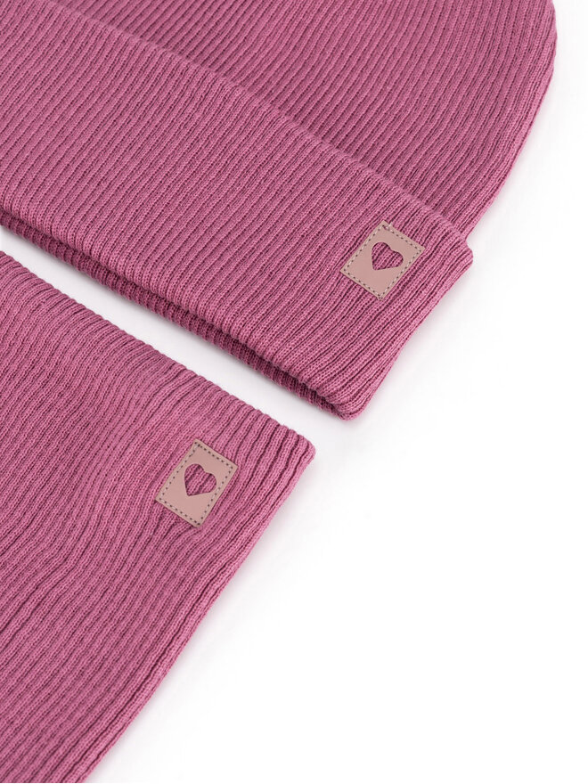 Nelli Blu Súprava čiapka a tunelový šál Nelli Blu 7KF-002-AW24 Ružová