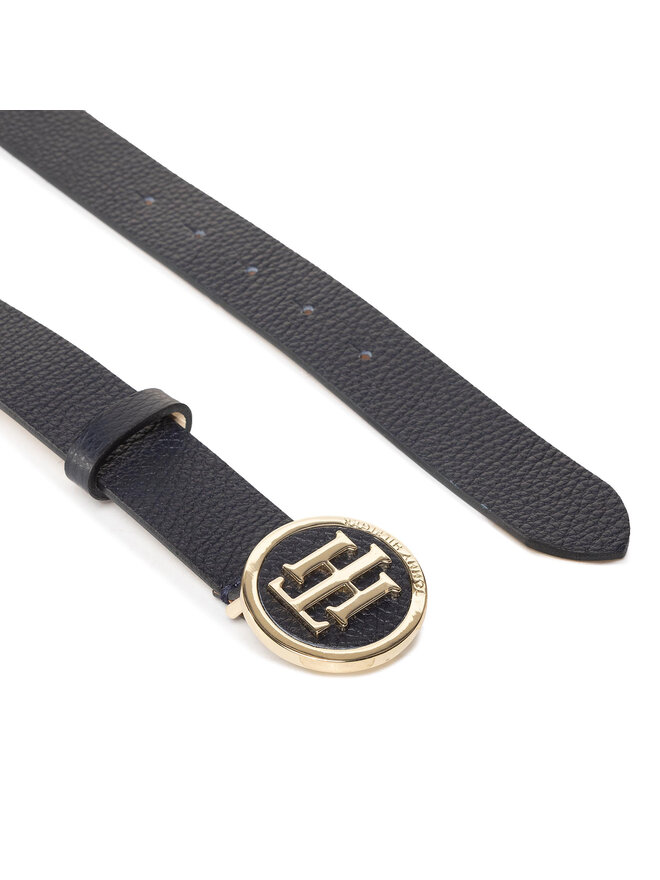 Tommy Hilfiger Damengürtel Tommy Hilfiger Th Round Buckle Belt 3.0 AW0AW08605 Dunkelblau