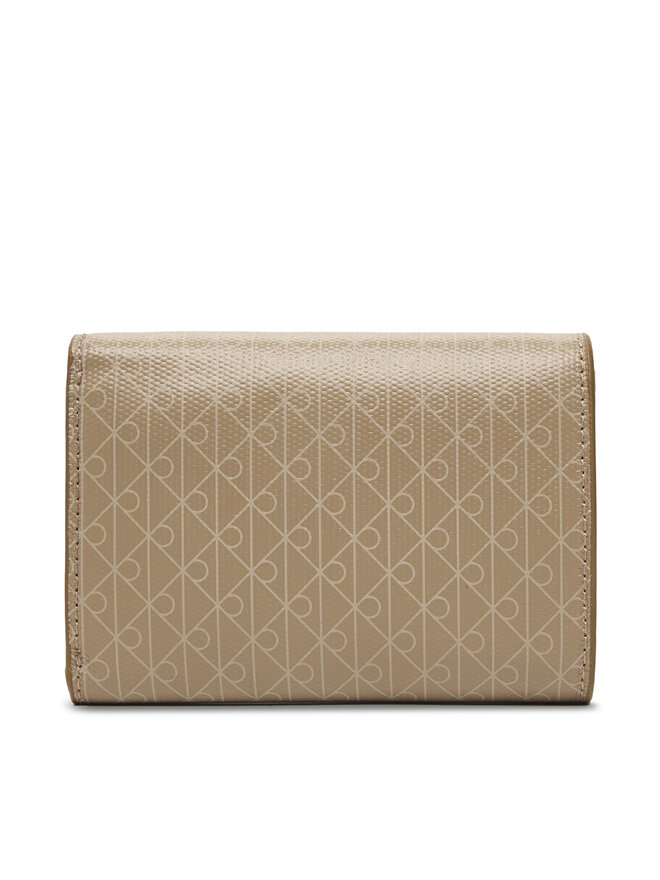Calvin Klein Geldbörse Calvin Klein Emblem Aop Trifold W/ Zip Pocket LV04F1118G Beige