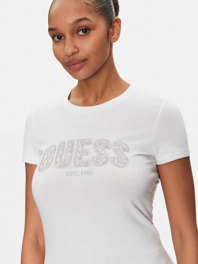 Guess Guess Camiseta W5GI04 J1314 Blanco Slim Fit