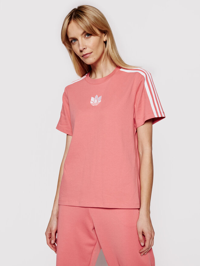 adidas adidas Marškinėliai adicolor 3D Trefoil GN6702 Rožinė Loose Fit