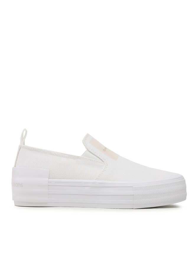 Calvin Klein Jeans Tenisky Calvin Klein Jeans Bold Vulc Flatf Slipon Wn YW0YW01040 Bílá