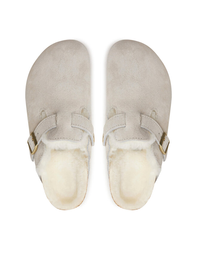 Şlapi Birkenstock Boston Shearling Leve 1026192 Alb | epantofi.ro