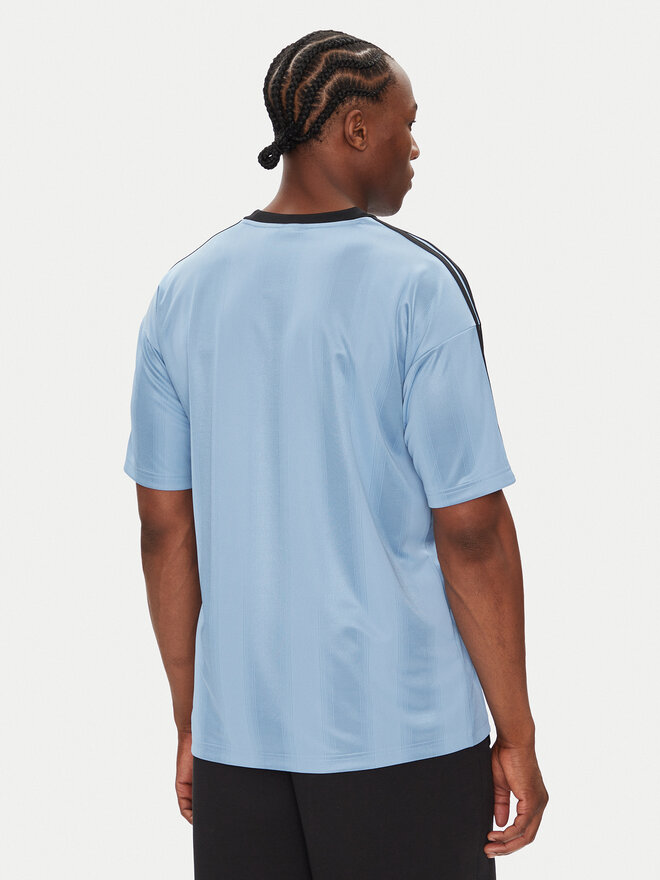 adidas adidas Marškinėliai adicolor Jacquard JW5879 Žydra Loose Fit