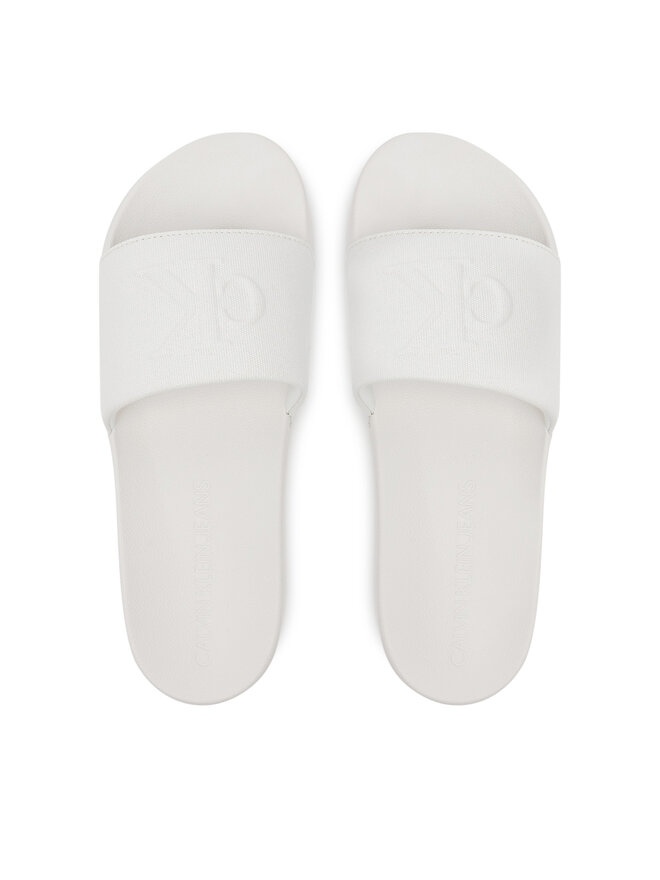 Calvin Klein Jeans Pantoletten Calvin Klein Jeans Slide Hf Mono Cv YM0YM01282 Weiß