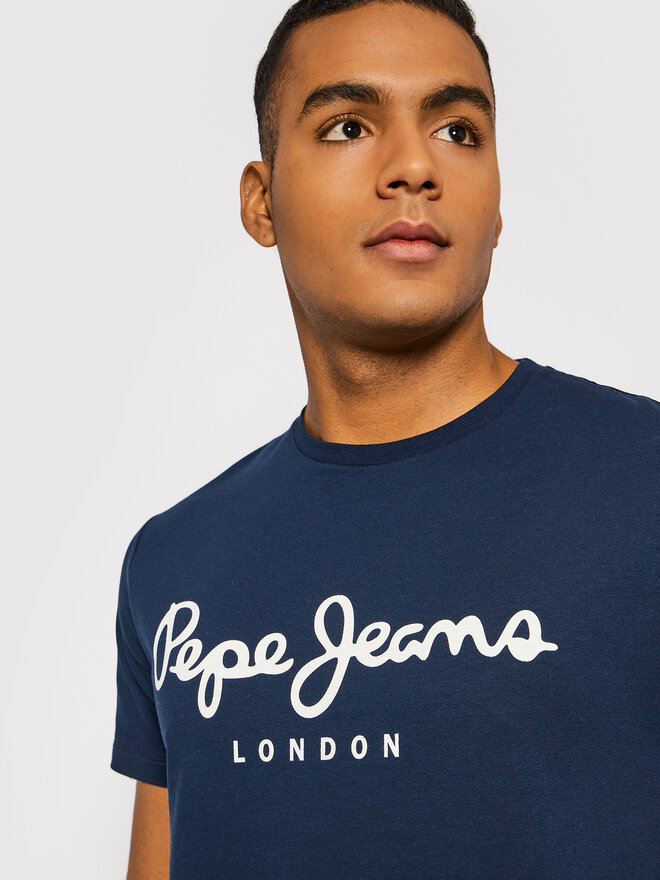 Pepe Jeans Pepe Jeans Marškinėliai Original PM508210 Tamsiai mėlyna Slim Fit