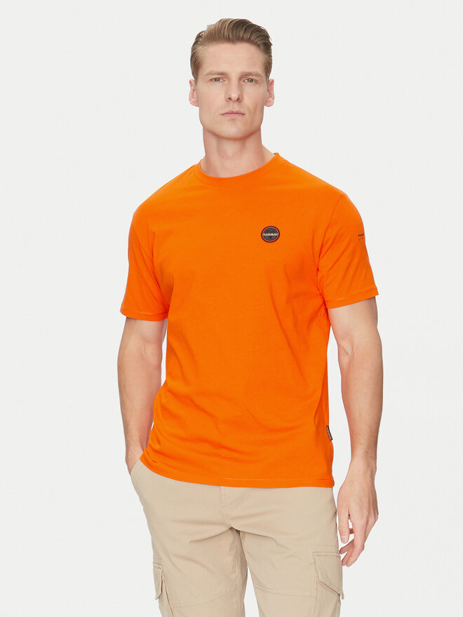 Napapijri Napapijri Marškinėliai S-Badge NP0A4I3N Oranžinė Regular Fit