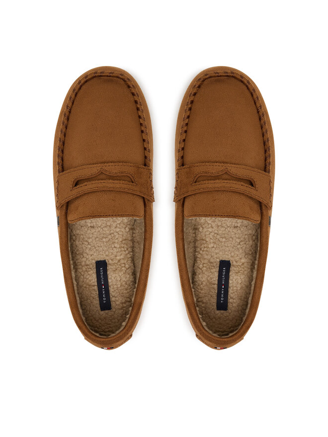 Tommy Hilfiger Hausschuhe Tommy Hilfiger Hilfiger Driver House Shoe FM0FM06012 Hellbraun