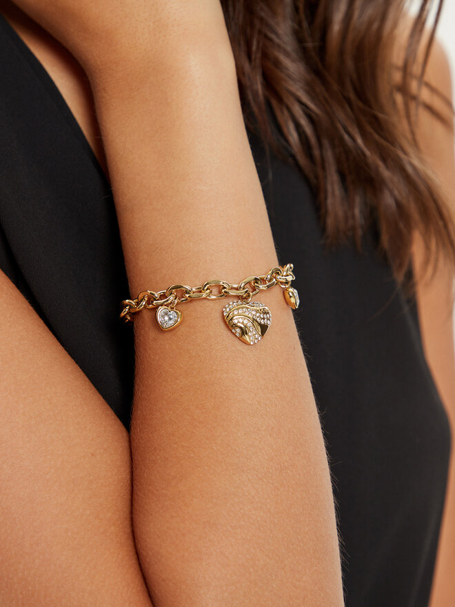 Guess Набір: браслет і сережки Guess JUBS04 691JW Золотий