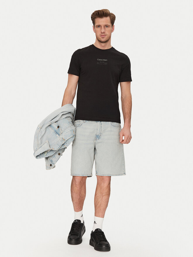 Calvin Klein Calvin Klein Camiseta Editorial Logo K10K114172 Negro Regular Fit