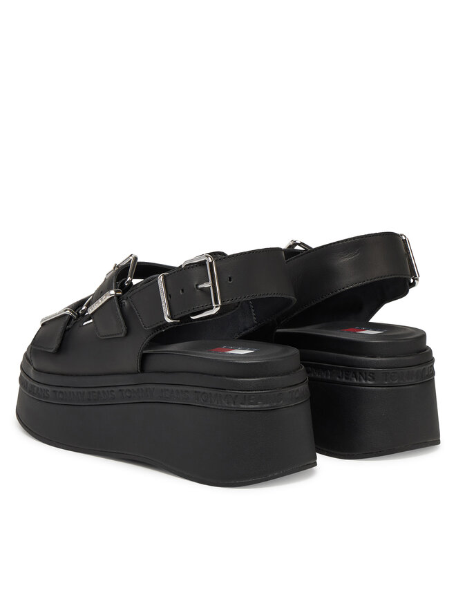 Tommy Jeans Sandalen Tommy Jeans Tjw Wedge Sandal EN0EN02774 Schwarz