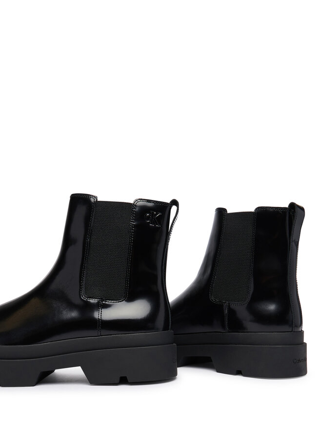 Calvin Klein Klassische Stiefeletten Calvin Klein Lugged Chelsea Boot Matt Lth HM0HM02445 Schwarz