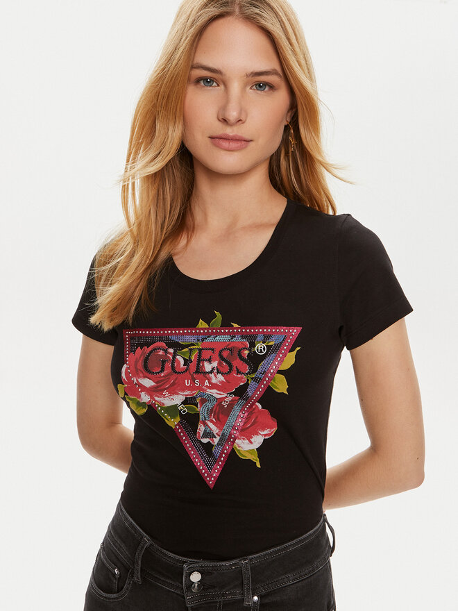 Guess Guess Camiseta W4YI71 J1314 Negro Regular Fit