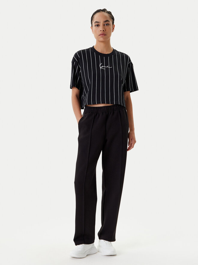 Karl Kani Karl Kani Majica Small Signature Essential Pinstripe 6137880 Črna Relaxed Fit