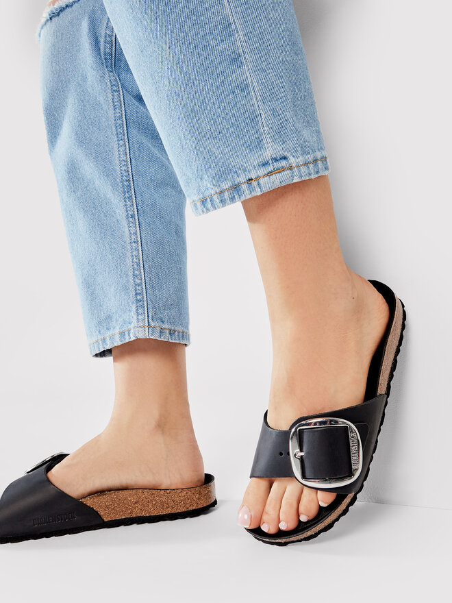 Birkenstock madrid big buckle black best sale