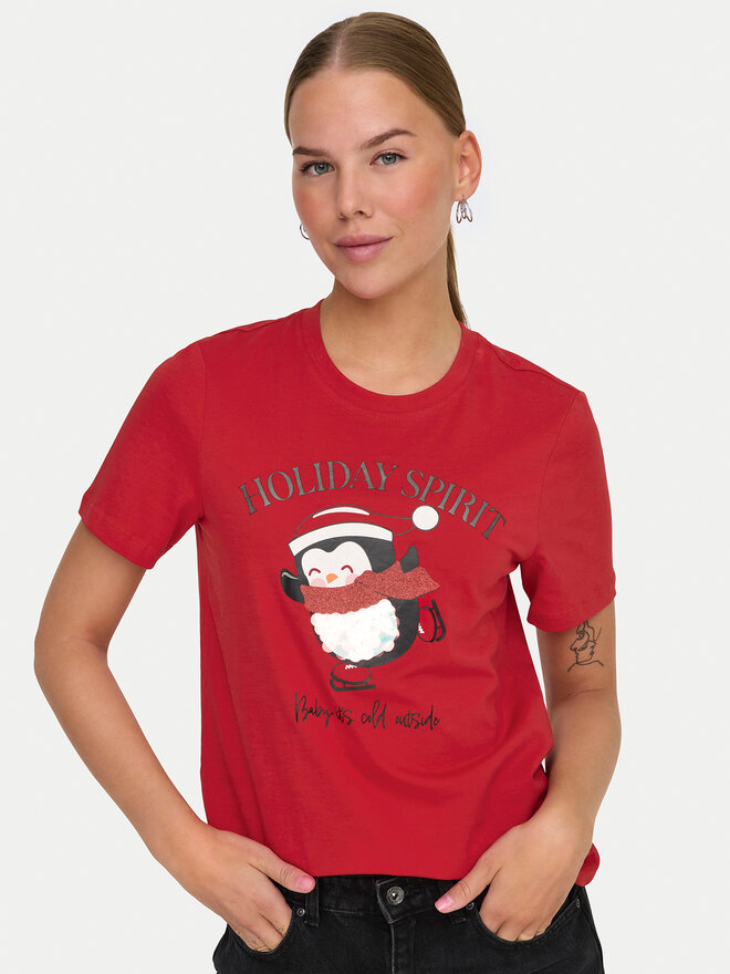 ONLY ONLY Футболка Kita 15331069 Червоний Regular Fit