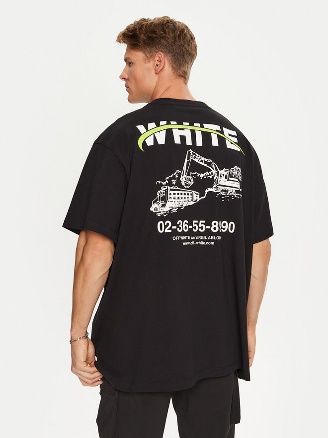 Off-White Off-White Majica OMAA038F22JER0071001 Črna Regular Fit