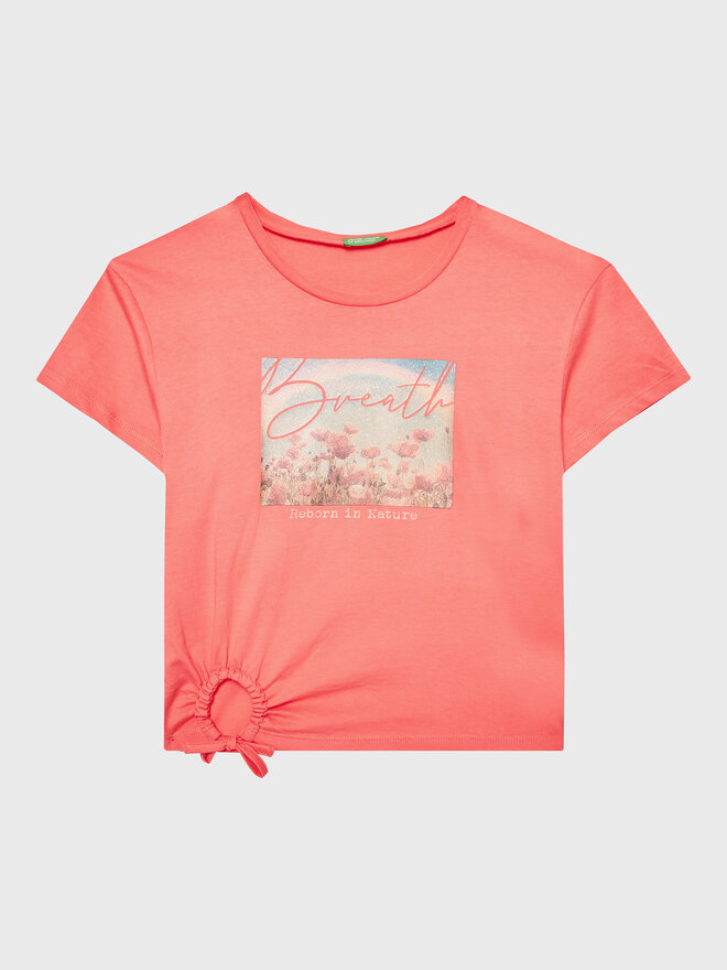 United Colors Of Benetton United Colors Of Benetton Marškinėliai 3096C10B4 Koralų Regular Fit