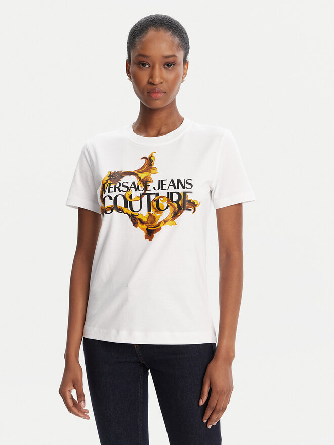 Versace Jeans Couture Versace Jeans Couture Camiseta 79HAHE06 CJ00E Blanco Regular Fit