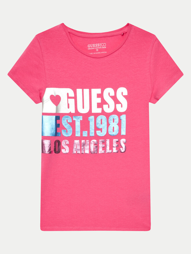 Guess Guess Marškinėliai J4YI00 K6YW4 Rožinė Regular Fit