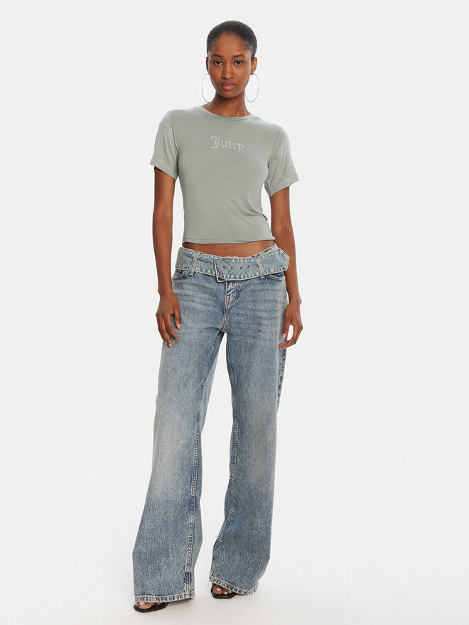 Juicy Couture Juicy Couture Camiseta Sheer JCWCT225301 Verde Slim Fit